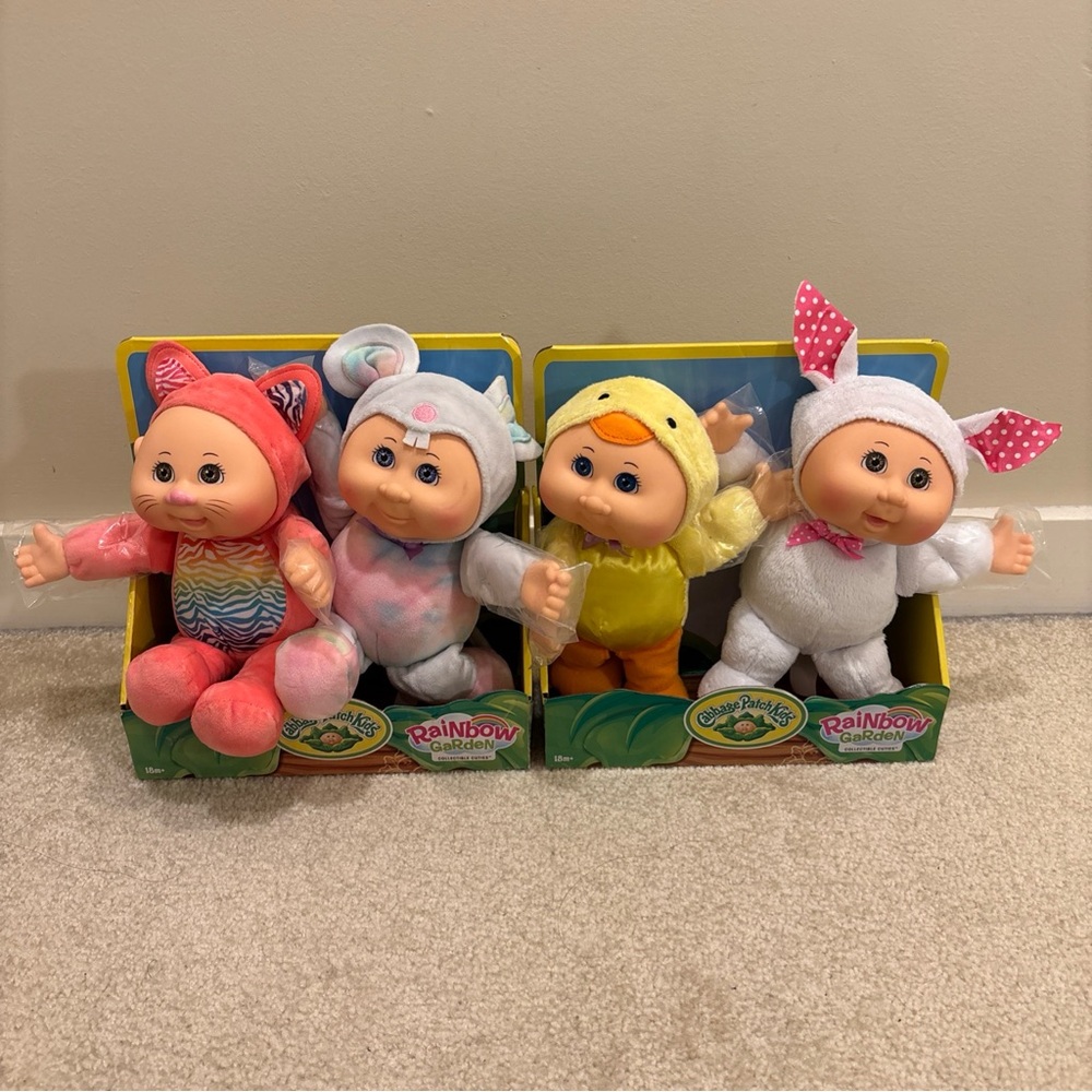 Cabbage Patch Kids Lot of 2 Sets Rainbow Garden Cuties Doll Figures Tillie Gala
